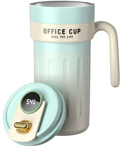 Homealexa 650 ml Kaffeebecher to go Digitalanzeige Termokaffeebecher 316 Edelstahl Isolierbecher Reisebecher Travel Coffee Mug auslaufsicher Autobecher mit Deckel und Griff