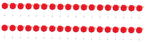 SOIMISS 36pièces Broche Tissu Rose Pour Costume Épinglette Créative Pour Vêtements Accessoire De Décoration Élégant Pour Mariages Et Fêtes Rouge