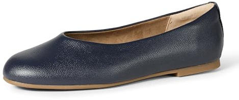 Amazon Essentials Ballerines à Col Élastique Femme, Bleu Marine Faux Cuir, 38.5 EU