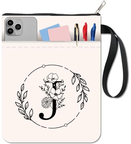 craspire Buchhülle Mit Buchstabe J Weißer Buchschutz Blumenbuchumschläge Für Taschenbücher Waschbarer Buchumschlag Aus Stoff Mit Reißverschluss Und Zusätzlicher Hüllentasche Für Buchliebhaber