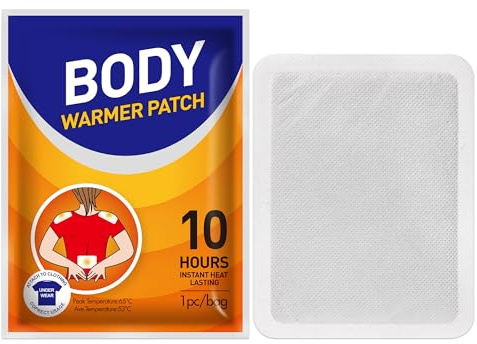 10 Count Adhesive Heat Patches for Neck, Knee, Upper or Lower Back, Air-Activated Heat Therapy Pads for Stiffness, Sprains, and More, Stick to Clothing, 5x3.7 in
