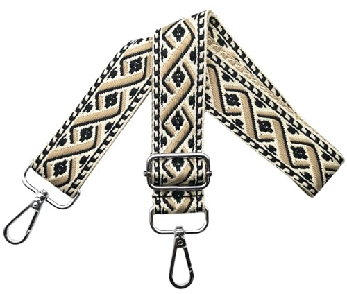 Taschengurte zum Wechseln Schultergurt für Tasche, Verstellbar Taschengurt Breit 3.8cm mit Silber Karabiner Schulterriemen Taschenband Umhängegurt Tragegurt für Handtaschen, Bunt, R