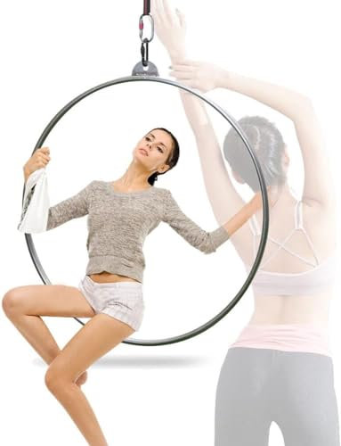 FFYUTING Lyra Hoop Festigkeitsgeprüfter Aerial Hoop Einzelpunkt Zirkus Aerial Equipment Yoga Hoop Aerial Dancing Zirkus Ring Set