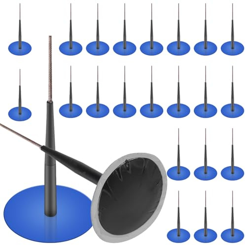 GOMETY Reifenreparaturset Pilze Set, 24st Reifen Flicken Kleber Reifenreparatur Pilz, Reifenpilze Mit 40 Mm Patche Und 4,5 Mm Stange, Reifenreparaturset Auto, Für Autos, Lastwagen Und Traktoren
