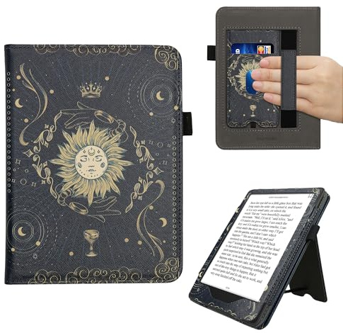 kwmobile Étui pour liseuse électronique Compatible avec Amazon Kindle Paperwhite (2024)/Colorsoft - Étui Housse Protection Bleu foncé-Jaune-Noir