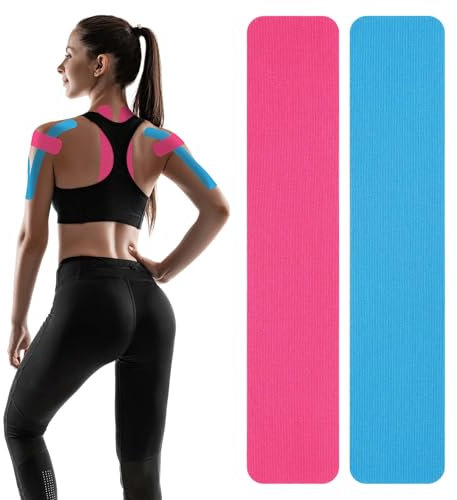 flintronic 30Pezzi Elastica Nastro Kinesiologico, Nastro Sportivo Super Adesivo, Impermeabile e Ipoallergenico, per Il Ginocchio, Articolazioni, Supporto Muscolare, Basket, Arrampicata(5cm x 25cm)