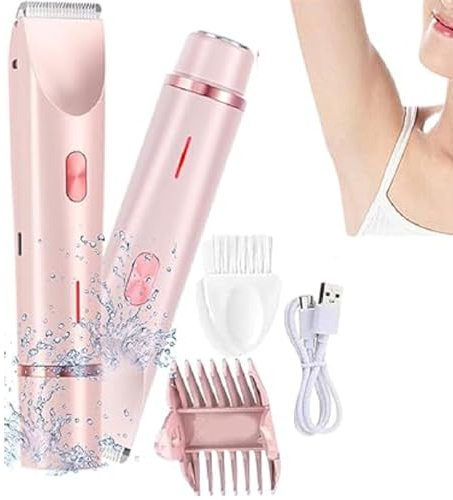 Breezelly Shaver, Breezelly Razor, Bald Cat Razor for Women, Velvix Razor, Viovex 2 in 1 Hair Trimmer, Doppelkopf-Rasierer für Frauen, IPX7 Wasserdicht Nass/Trocken Rasierer für Frauen (Rosa)