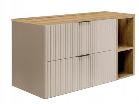 RODAN Waschbeckenunterschrank hängend Badezimmer unterschrank modern | Waschbeckenunterschrank holz Kaschmir & Craft Gold, Waschtischunterschrank mit 2 schubladen Soft-Close, 46 x 100 x 57 cm