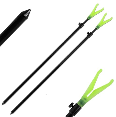 A&N 2 Stück Rutenhalter Bankstick Rutenständer mit V-Rutenauflage Alu 50-90cm
