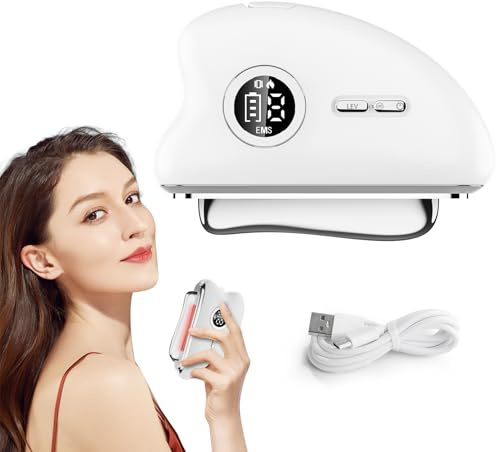 Face Device Gua Sha Electric - 2025 New, Gua Sha Tool for Face Yoga with Red Light Therapy, Facial Sculpting Device, for Skin Lift, Skin Care & Yoga, Wrinkle Smoothing and Body Massage (White)