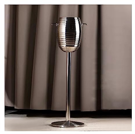 Seaux à glace Seau à glace à champagne avec support, seau à glace à vin avec support Seau à glace sur pied en acier inoxydable 5 L pour fête, bar, mariage, club, barbecue, kits de seaux à glace p