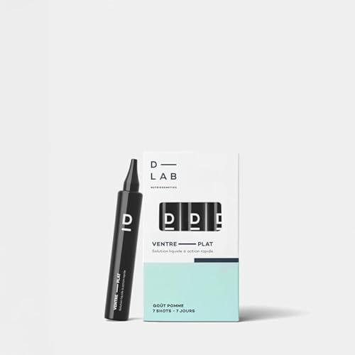D-LAB Solution Ventre Plat | Cure 7 Shots Liquides Goût Pomme | Morosil, Papaïne, Carvi, Curcuma et Inuline | Graisse Abdominale, Digestion et Microbiote | Fabriqué en France