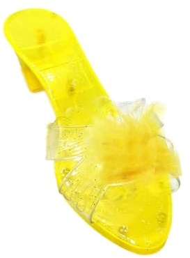 Folpus Zapatos de Princesa para Juego de simulación, Hermosos y portátiles, para Disfraz, Tacones, sin Cordones, para niñas, para Fiesta temática, Regalo, Amarillo