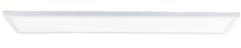 Brilliant LED Panel Lumaro 25×96 cm flache Deckenleuchte in Weiß 3200 Lumen, 27006500K CCT dimmbar per Fernbedienung IP44 feuchtraumgeeignet für Bad, Küche & Wohnbereich | Feuchtraumgeeignete Deckenleuchte mit Fernbedienung für Bad und Küche, komfortable Bedienung