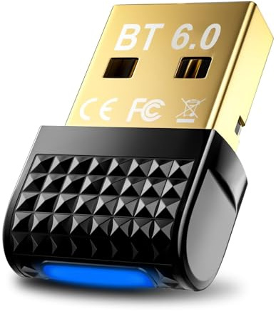 Glitfix Adaptador 6.0 Bluetooth para PC, Bluetooth USB Stick Dongle, Baja Latencia, Compatible con Windows 11/10/8.1/7, Compatible con Bluetooth 5.4, 5.3, etc, para Auriculares, Ratones (A)