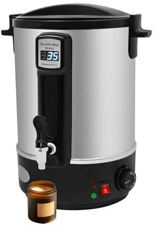 Fondoir Wachskerze, Schmelztopf, elektrisches Wachs, Edelstahl, 1100 W, Ausgießer, Schmelzmaschine, 30-100 °C, Mischlöffel & Griff, für Kerzenherstellung
