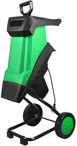 GmhXylophyte Trituratore Rami E Foglie, Cippatore Elettrico da 2400w, con Contenitore Raccolta da 50l, velocità 4500giri/Min, Anti-Intasamento, Taglio Silenzioso