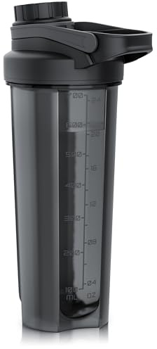Arendo - Protein Shaker mit Kugel - 700 ml – Eiweiß Shaker mit Messskala - keine Klumpen - BPA-frei - Shaker Bottle – für Fitness, Sport & Freizeit – spülmaschinenfest