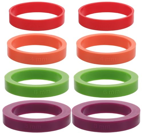 Alipis Silicone Rolling Pin Ring Spacer Bands 2mm 3mm 6mm 10mm Dough Thickness Control Rings Reusable Non-Slip Baking Accessories for Cookies Pastry Dumpling Wrappers Bread Making
