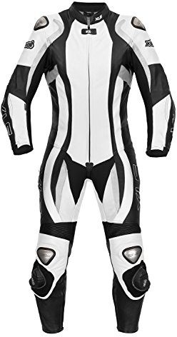 XLS - Combinaison Daytona noire et blanche en cuir pour femme