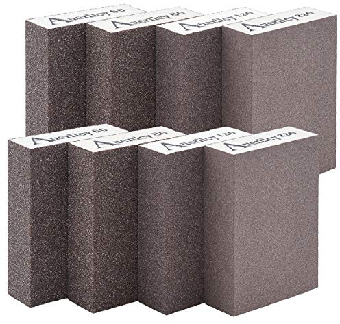 Sanding Sponge,Auerllcy Coarse/Medium/Fine/Superfine 8PCS 4 Different Specifications Sanding Blocks Assortment,Washable and Reusable.