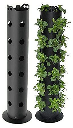 Chillers Maceta de Torre de Flores de pie, Maceta de jardín, Maceta de Fresas Vertical Colgante con Orificio de Drenaje, Maceta de Interior y Exterior para decoración de Patio, Oficina en casa