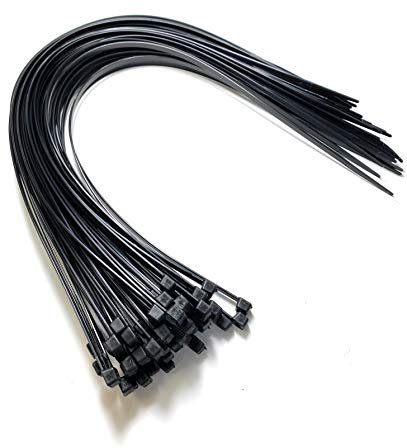 On1shelf® Cable Ties, 450mm x 7.2mm, 18 Premium Tie Wraps, Strong and Long Nylon Zip Ties 50 Pack (Black)