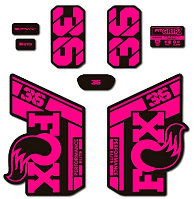 STAR SAM Autocollants compatibles avec fourche de vélo Fox 36 Performance Elite 2021 Rose fluorescent 1 cm