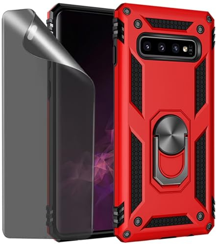 CLYDITE Hülle für Samsung Galaxy S10 Plus Hülle Rote handyHülle mit Anti-Spähen Privatsphäre Schützen Folie Blickschutzfolie