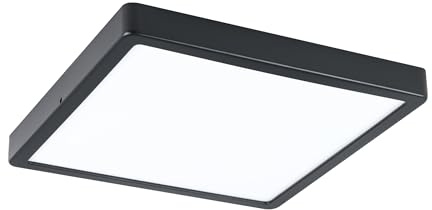 EGLO Argolis 2 Lámpara de techo led para exteriores, lámpara exterior para pared y techo, lámpara de techo para uso exterior de metal negro y plástico blanco, blanco cálido, IP44, 28,5 cm