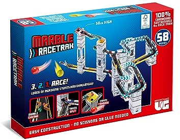 University Games Marble RaceTrax Game - 58 pieces Marble Race Track