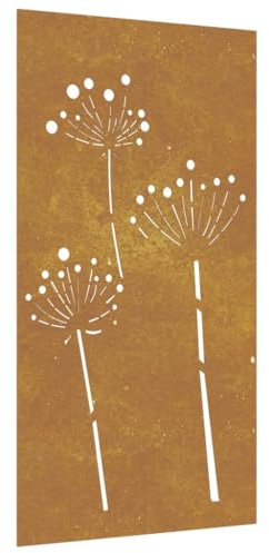 vidaXL Garten-Wanddeko 105x55 cm Cortenstahl Blumen-Design