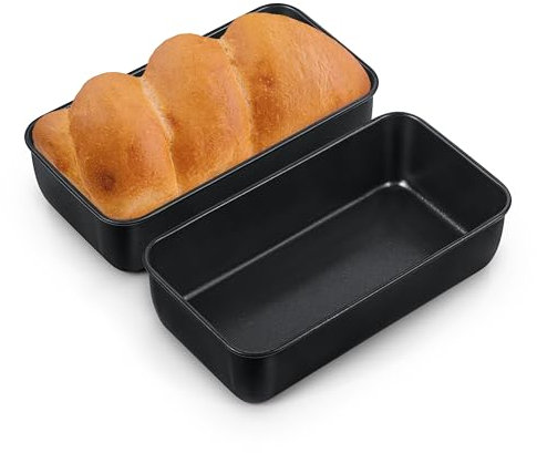 Herogo Molde para pan de 2 libras, molde antiadherente para pan con núcleo de acero inoxidable (23 x 12 x 6 cm), molde rectangular para hornear pan para tostadas, pan, pasteles, saludable y duradero,
