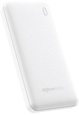 Boompods Obi-Power Powerbank 10,000mAh - Tragbarer Akku mit Schnellladefunktion, Universal USB-C Power Bank, Leicht und Kompakter Ladegeräte für Smartphones und Tablets, 1x USB C & 2X USB, Weiß