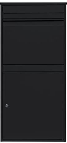 Cassetta postale XL intelligente e sicura per pacchi e lettere con codice a barre univoco e sistema anti-pescaggio 2 Chiavi Impermeabile Inclusi kit montaggio - Nero