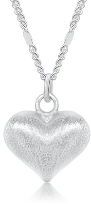 DANIEL CLIFFORD Damen Halskette Silber 925 Anhänger Herz matt 'Marie', 45cm filigrane Silberkette Herzanhänger klein Kette dünne Herzkette schlicht