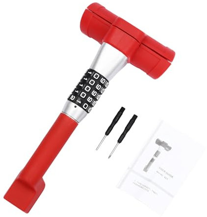 Lenkradkralle mit Passwort, Lenkradschloss Klemmen Länge 6cm Sicherheitsschloss für Auto (Rot)