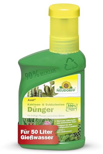 Neudorff Azet Kakteen- & SukkulentenDünger - 100% natürlicher Bio Dünger für kräftig grüne Kakteen mit beeindruckenden Blüten, 250 ml