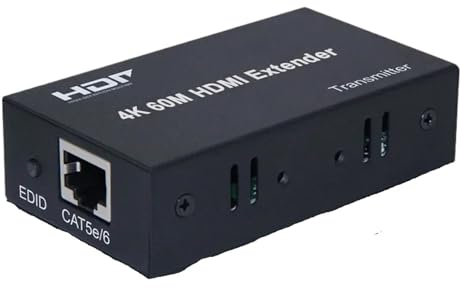 YUANFAHHH HDMI-Extender 4K 60M 100M 120M HDMI Extender Zu RJ45 Cat5e Cat6 Kabel Audio Video Konverter HDMI Ethernet empfänger for PC TV(4K 60M Black)