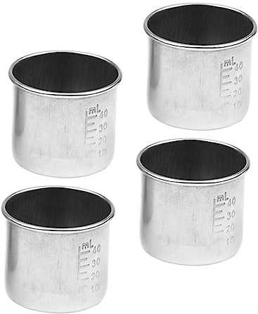 Cabilock Misurino Bicchiere Multiuso in Acciaio 304 Da 40 Ml Resistente Alla Corrosione Per Dosaggio Preciso Medicinali Liquidi a Casa e Laboratorio Set Da 4 Pezzi