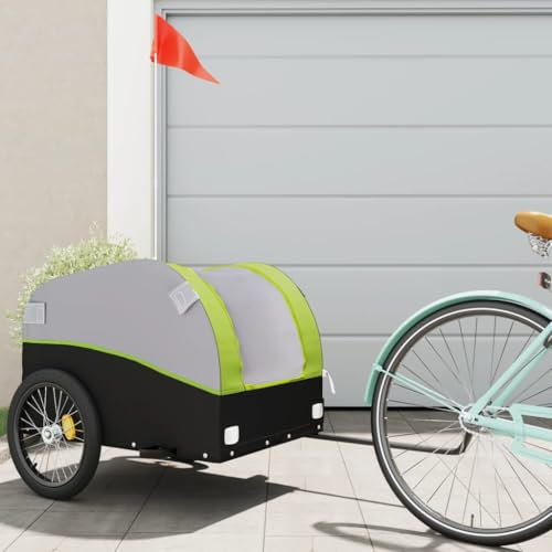 Somanki Lastenanhänger für Fahrrad Schwarz und Grün 45 kg Eisen, Fahrradanhänger, Lastenanhänger Fahrrad, Anhänger Fahrrad, Lastenanhänger Für Transport - 94130