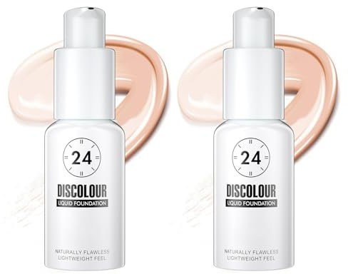 VARKAGE 2 Stück Foundation Color Changing, Farbwechselnde Foundation Leichtgewicht, Feuchtigkeitsspendende Flüssig Grundierung Versteckt Falten & Linien, Lang Anhaltender Concealer Abdeckung
