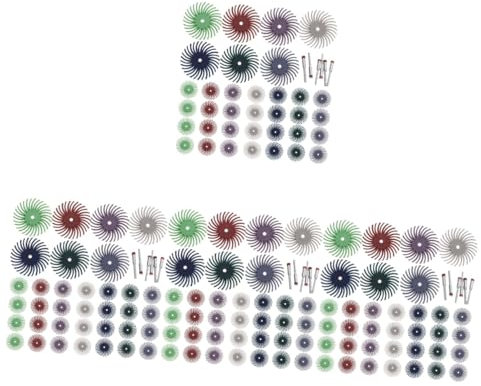 iplusmile 4sets Dischi Abrasivi Radiali Setola Per Utensili Rotanti Diverse Grane Per Oreficeria e Accessori Polishing Disc Per Finitura