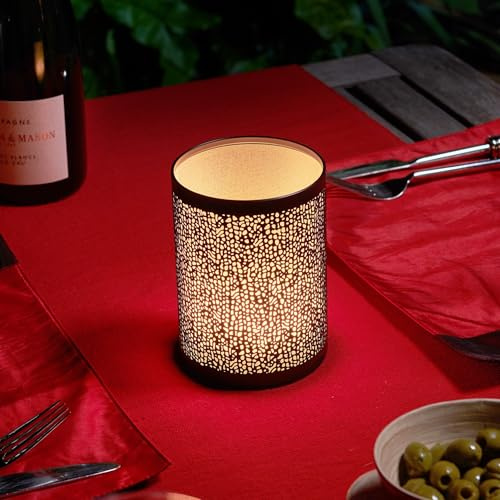 Auraglow Rechargeable Wireless LED Table Lamp with Remote – Battery-Powered, Dimmable, Colour-Changing, Cordless for Restaurants, Bars & Homes (Black, 1 Lamp, 1 Light Source, 1 Remote)