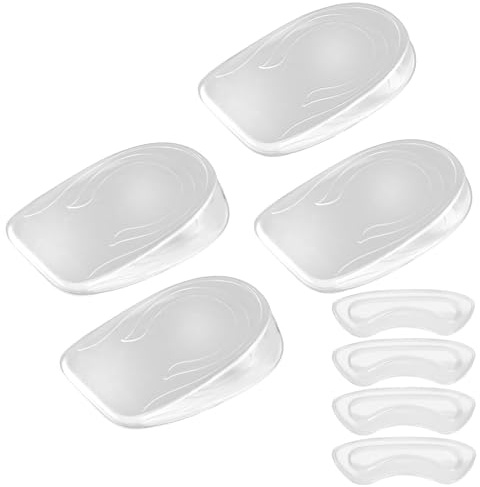 Skoinlägg höjd 1 cm, 1 par hälsporre inlägg skokilklack 1 cm med 1 par skoinlägg upphöjning 2 cm silikon hälkil, gelkuddar (2 par universella för kvinnor)