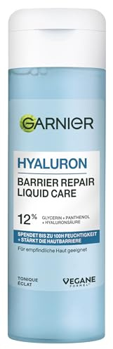 Garnier Hyaluron Barrier Repair Liquid Care: Toner per un'idratazione intensa e rafforzamento della barriera protettiva della pelle, con 12% glicerina, pantenolo e acido ialuronico per una pelle