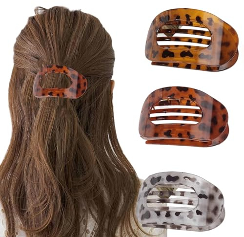 GIFANEO Lot de 3 Grosse Pinces Cheveux Femmes,Barrette Cheveux Plates,Pinces à cheveux pour femmes,Élégantes Hair Clip pour Tous les Jours, Sport, Conduite