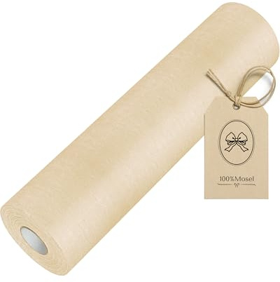100%Mosel Vlies Tischläufer, in Sand Beige (30 cm x 25 m), Tischband | Edle Tischdeko für Boho-Hochzeit und Outdoor-Tischdeko – Meterware von der Rolle, zuschneidbar
