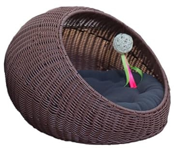 Willow Animal House, Wicker Cat Basket for The Cat for The Dog, Willow Dog Basket, Natural, Summer Cat Universal Pet House, Handwoven Rattan Woven