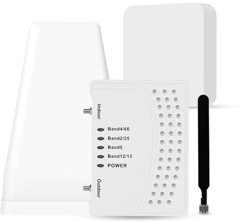 Cell Phone Booster for Home & Multi-Room, Cell Phone Signal Booster with 2 Indoor Antennas for Band 66/2/4/5/12/17/13/25,Up to 7500 Sq.Ft,Boost 4G 5G LTE Data for All U.S. Carriers, FCC Approved